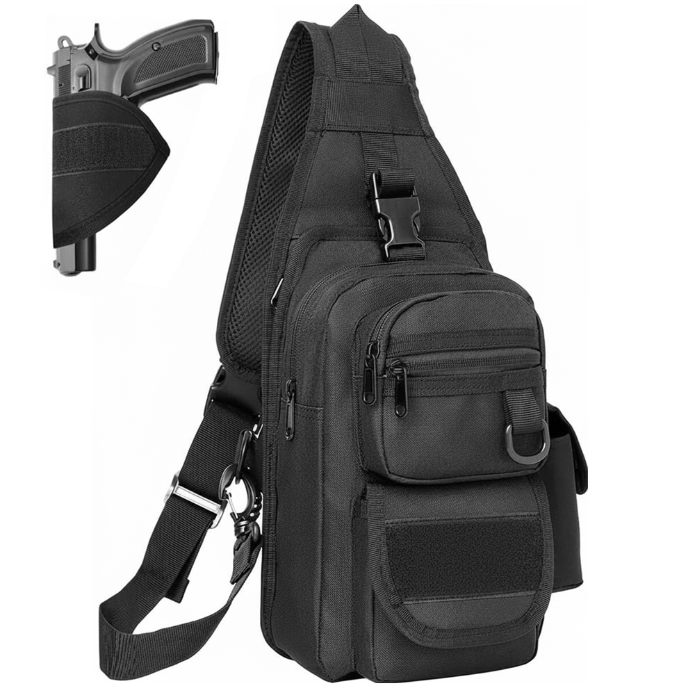 Edc Concealed Carry Sling Bag - Tas Pistol Tersembunyi Taktis, Kantong Penyimpanan