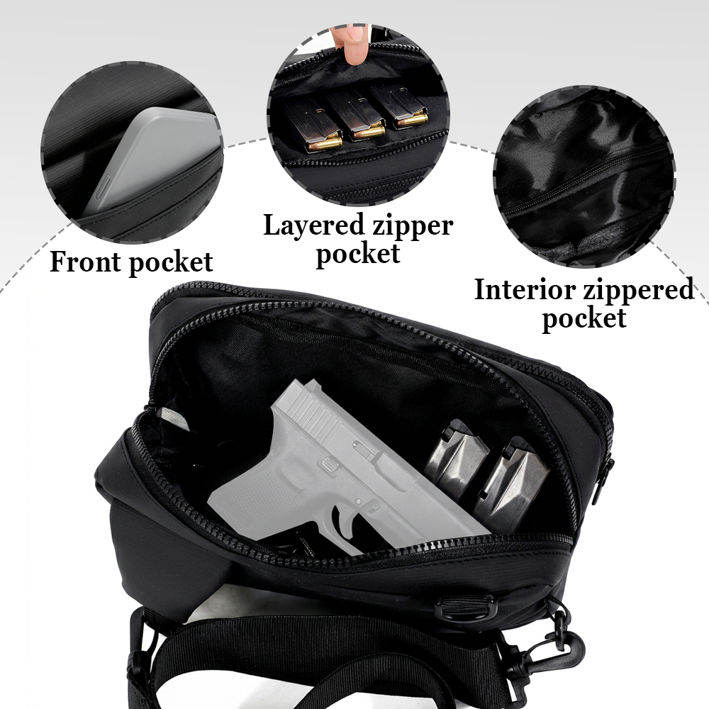 Tas Pistol Taktis Tas Penyimpa - Edc Concealed Carry Sling Bag ulasan dan harga