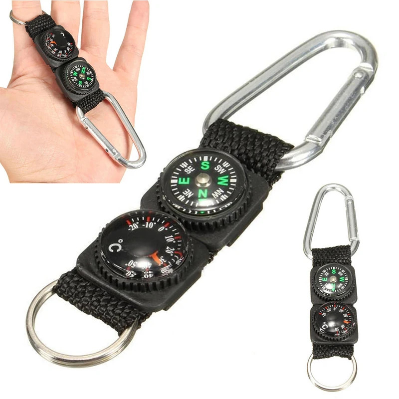 1 Buah Karabiner Mini Hiking M - Compass Keychain Mini ulasan dan harga