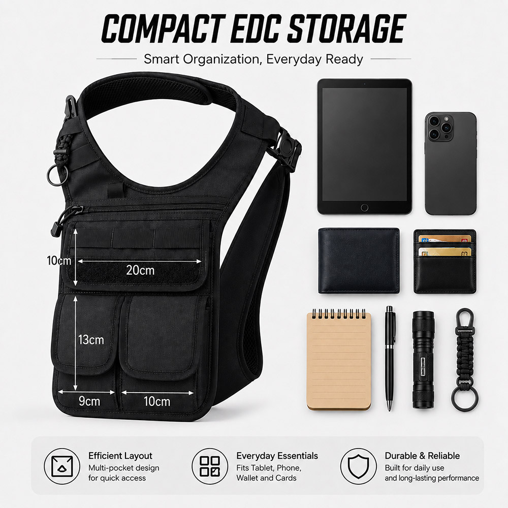Tas Alat Taktis Tersembunyi di - Edc Concealed Carry Sling Bag ulasan dan harga
